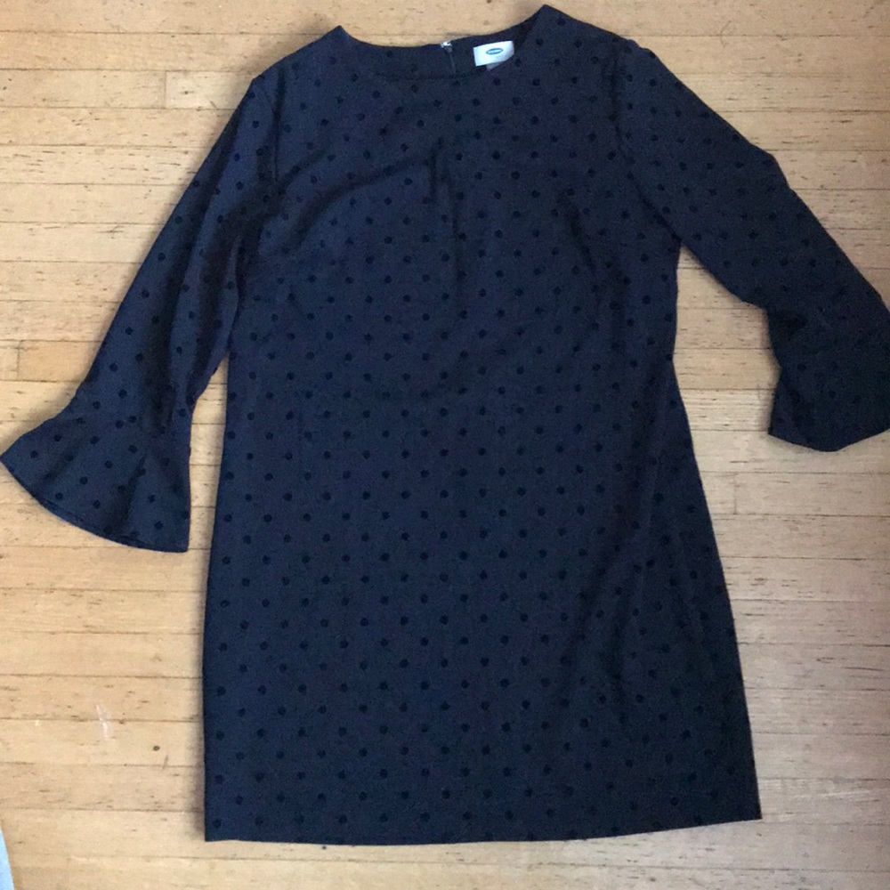 Velvet black polkadot dress